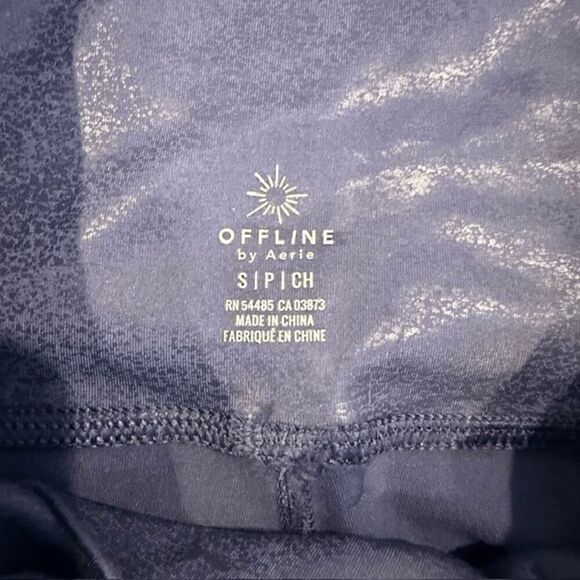 OFFLINE By Aerie The Hugger Crossover High Waisted Crackle Legging Blue Small - Picture 9 of 12